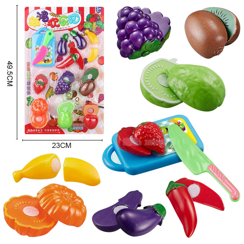 Free shipping for children's house play, kitchen fruit cutting set, vegetable cutting for babies, boy and girl cutting fun toys full figure