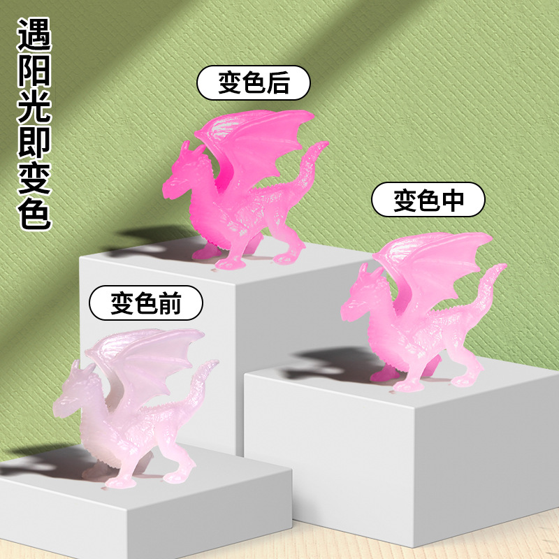 Children's simulation soft rubber lizard amphibian toys, color-changing magic dragon reptile figurines, dinosaur models details Picture