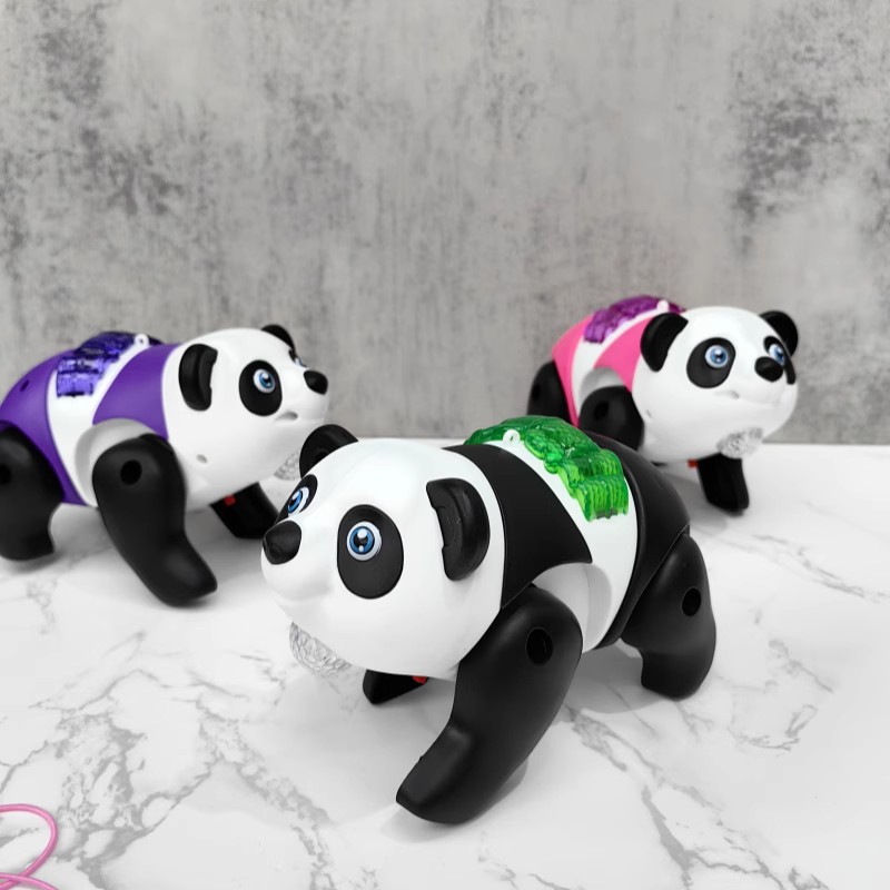 Electric leash, panda, children's leash, learning to walk, light, music, walking, giant panda, crawling, red panda, street toys Specification drawing