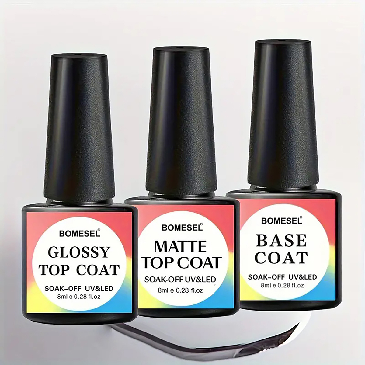 Cross-border bestseller nail art set base glue sealing layer three-piece set, OEM available, nail polish gel for long-lasting luster pic 2