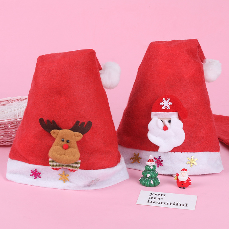 Creative Christmas decorations, Christmas velvet children's hats, Christmas gifts, cartoon Christmas hats wholesale Application Scenario
