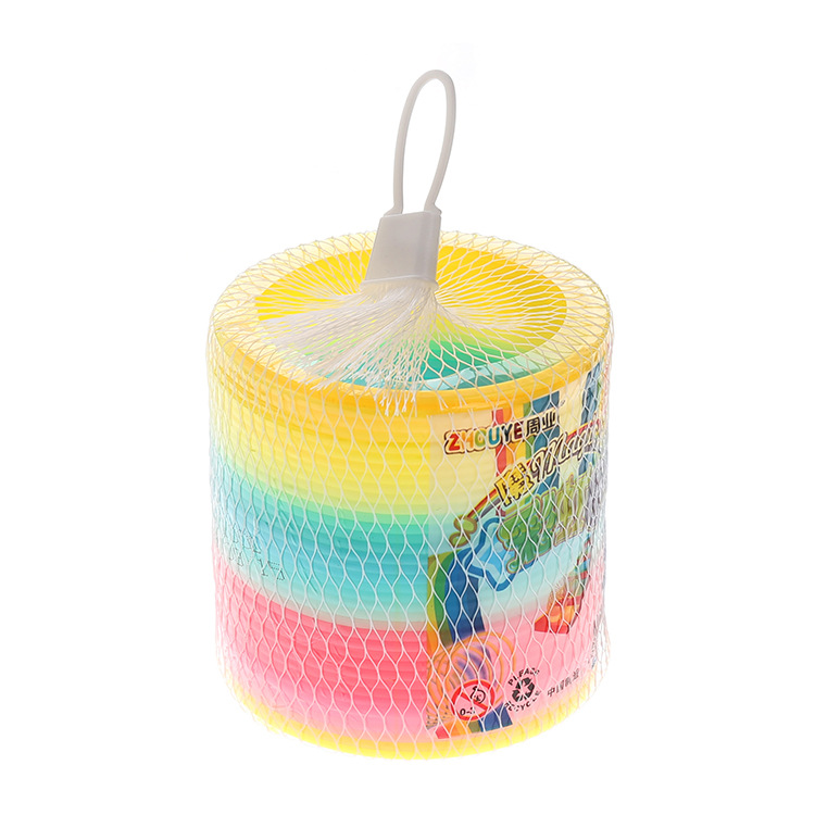 Wholesale of large rainbow ring street children's toys 8.7*9 rainbow ring children's spring ring hula hoop Item Picture
