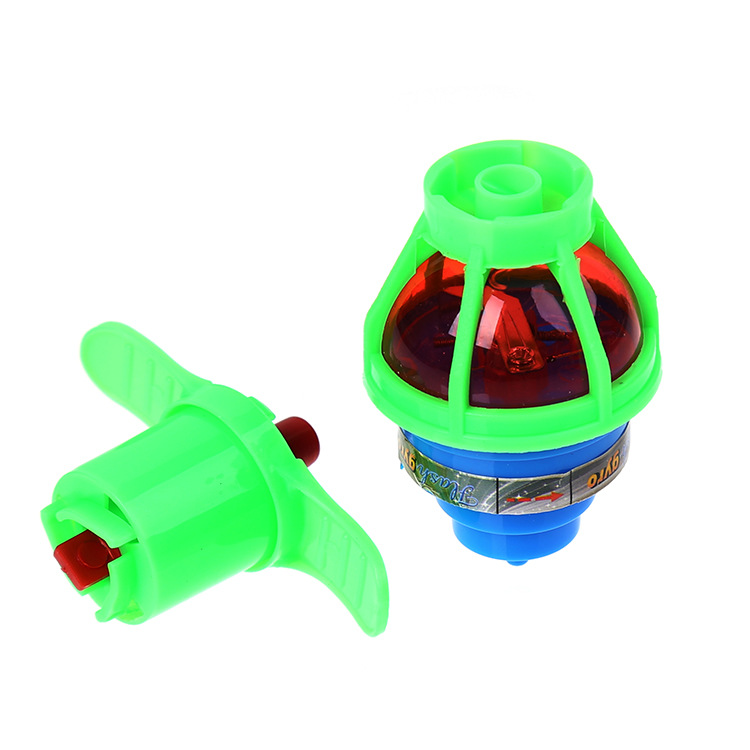 Creative children's flashing luminous spinning top chain-up toy, colorful spinning top ejection belt launcher, student prize Item Picture