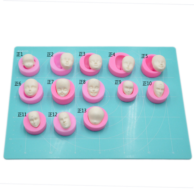 Clay DIY proportional face mold, face silicone mold, face molding mold, Q-version figurine face mold, clay face mold Specification drawing