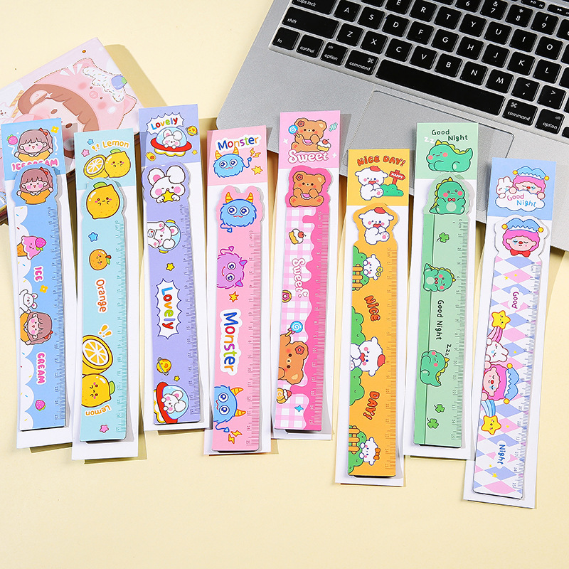 Creative cartoon magnetic flexible ruler for students 15cm Cute plastic animal straight ruler drawing flexible ruler stationery wholesale Specification drawing
