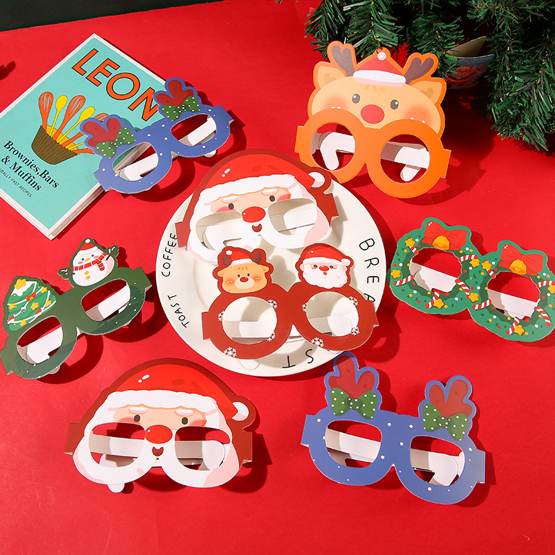 Cartoon Christmas decorative glasses, Christmas small gifts, festival party decoration props, children's performance glasses frames details Picture