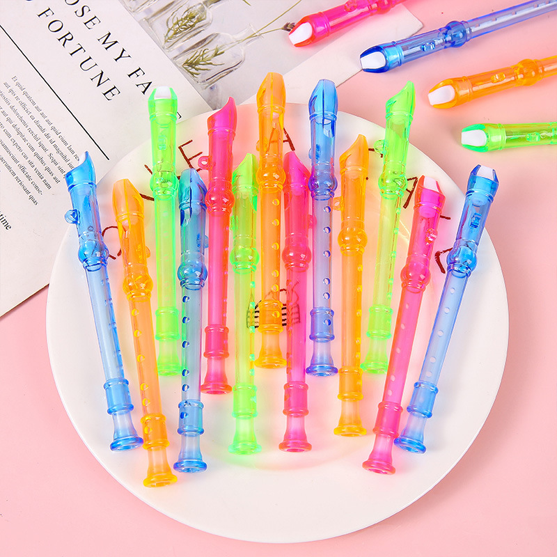 Creative candy-colored transparent small flutes, children's mini vertical flutes, wholesale of small gifts from street stalls details Picture