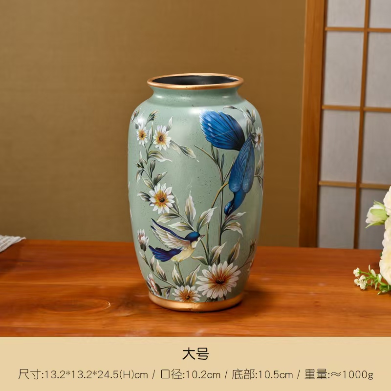 新中式创意陶瓷漆彩花瓶摆件美式客厅插花餐桌花艺桌面装饰品详情7