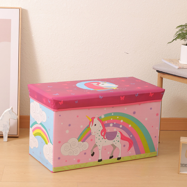 Folding and storage wonder: Clothes organizing box, storage box, cartoon home storage stool, children's toy storage box Application Scenario