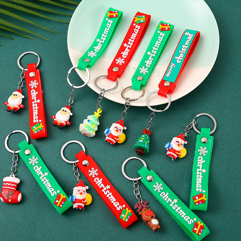 Christmas keychain pendants, creative Christmas key chains, Santa Claus Christmas tree small gifts, kindergarten prizes Specification drawing