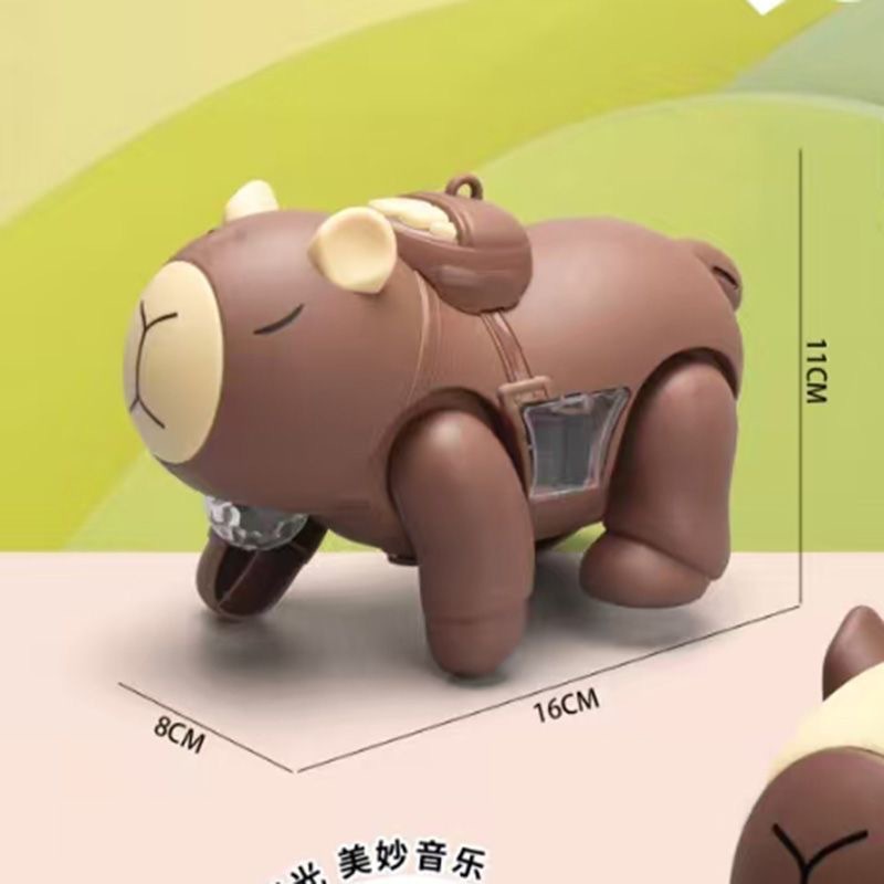 New Capibara electric music glowing walking stall toys for children with drawstring are available for wholesale at night markets Specification drawing
