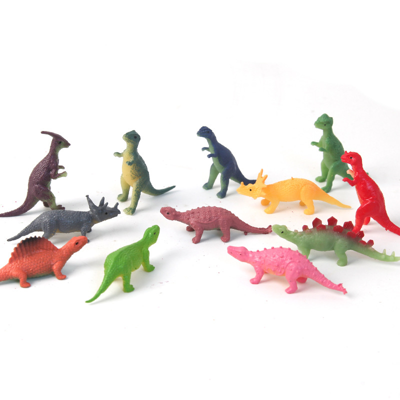 New cross-border simulation wildlife set, bulk mini dinosaur soft rubber, archaeological dinosaur model, children's toy Item Picture