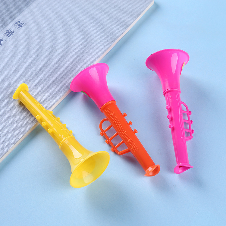 Wholesale of children's small toys, double-section mini trumpets, baby cartoon plastic, kindergarten wind instrument prizes Specification drawing