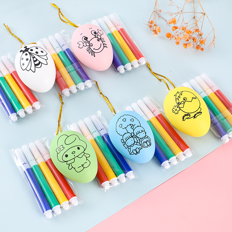 Drawing Easter eggs, painting duck eggs, children's eggshells in the kindergarten, diy handcrafting, painting and simulating egg toys Specification drawing