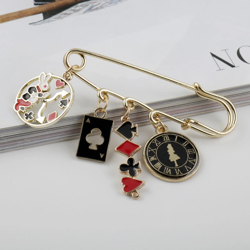 Xiaoxiangfeng brooch, flat zinc alloy jewelry, clothing and accessories, oil drip brooch, fashionable and versatile, women's oil drip detail image 6