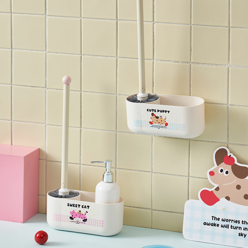 J06-7038壁挂式马桶刷厕所刷子卫生间浴室家用无死角清洁刷洁厕液置物架