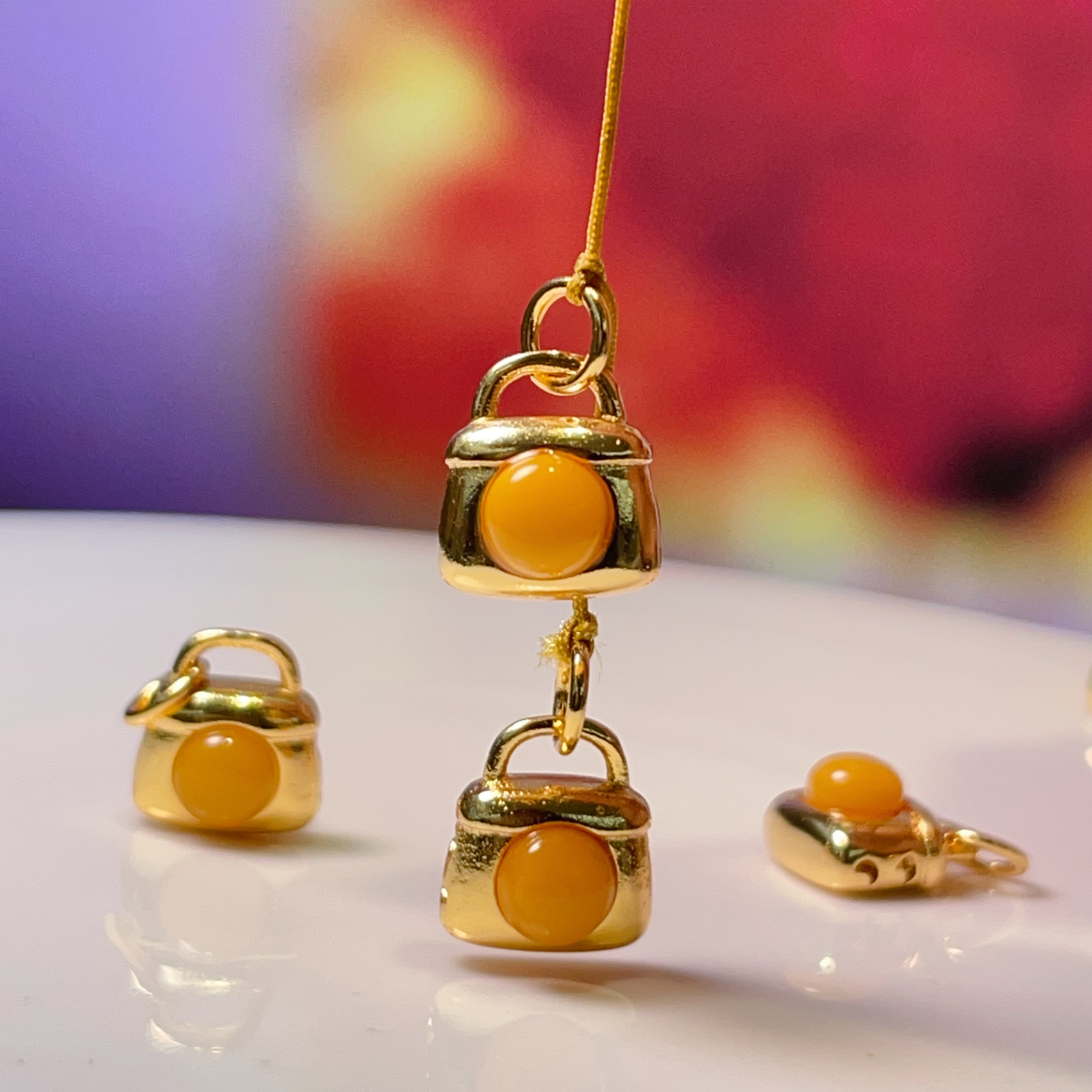 Natural old wax lock bag, small drip, diy jewelry accessories, crystal accessories, ancient method sand gold accessories, copper-plated real gold, high color retention