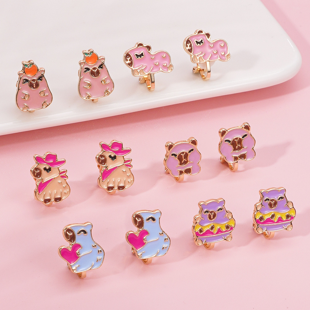 儿童饰品手串2024潮流可爱合金戒指卡皮巴拉