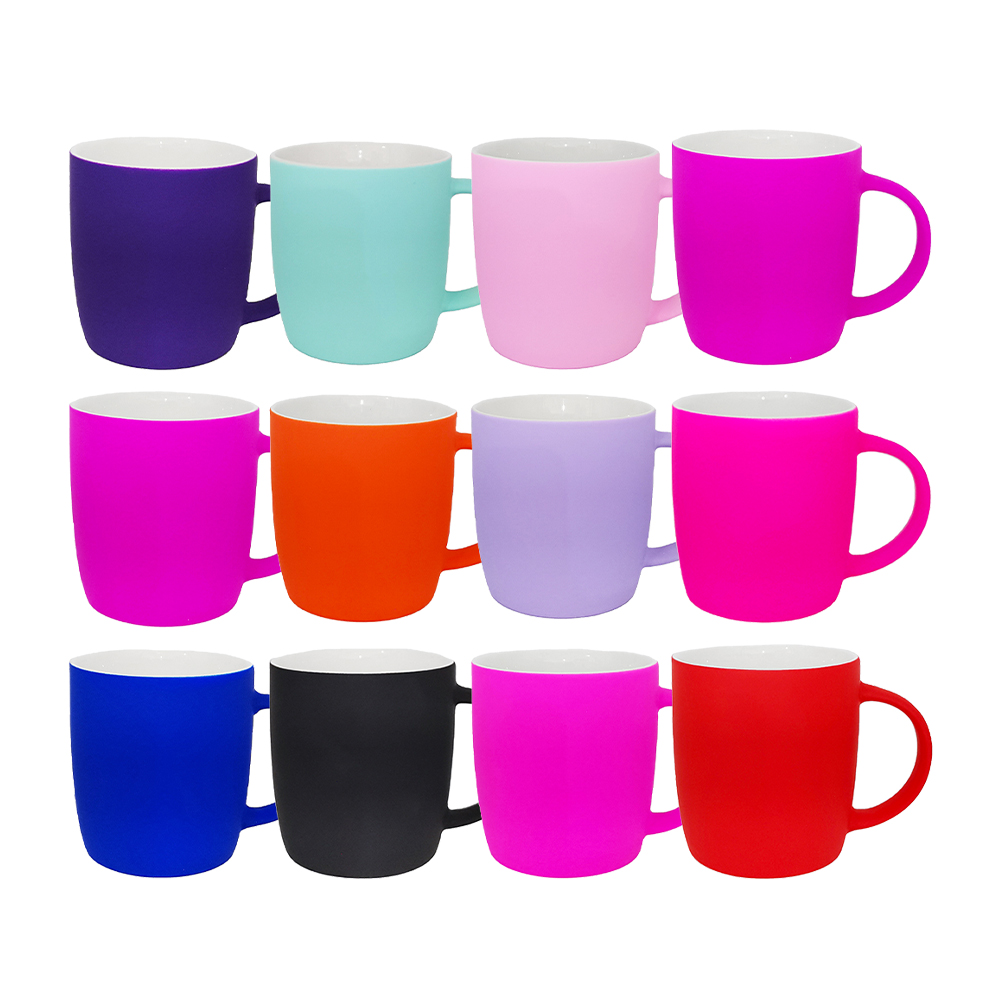 Spray-painted daily-use ceramic cups, low-temperature engraved two-color glaze coffee cups, milk cups, glass bottle milk cups, cute ceramic cups, egg cups, cold preservation milk and oat double-layer cups