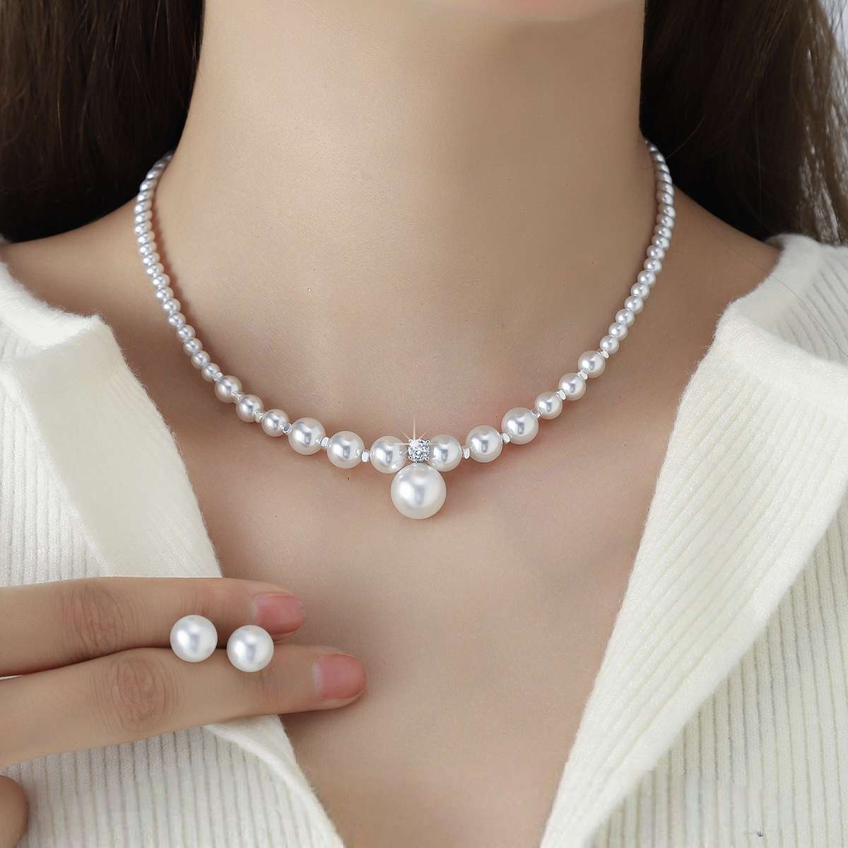 新中式饰珍珠项链项饰时尚优雅饰品配饰潮流百搭项链