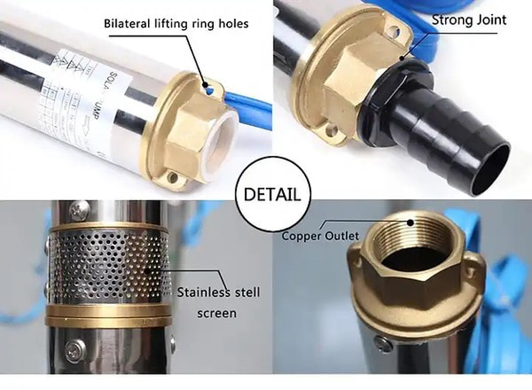 AIBUCUO Hubo ACDC AUTO switch voltage 4DPC4DLR plastic impeller deep well pump Solar water pump POWER MER details Picture
