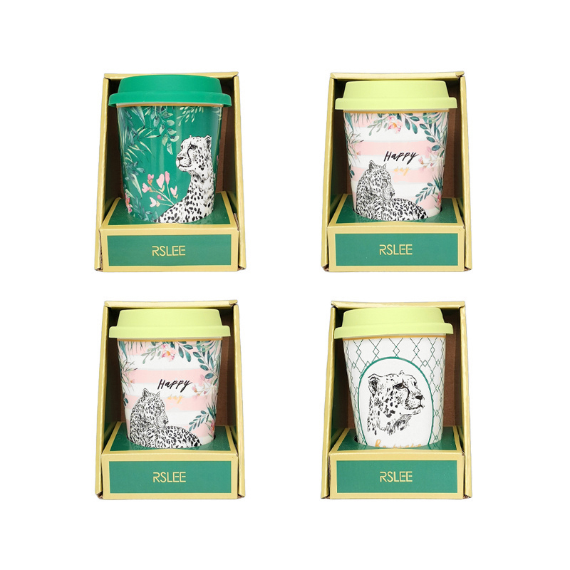 Daily-use ceramic cups, low-temperature engraved two-color glaze coffee cups, milk cups, glass bottle milk cups, cute ceramic cups, egg cups, cold preservation milk and oat double-layer cups