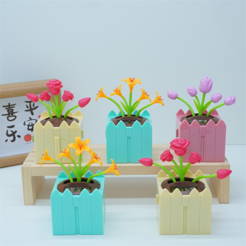 Creativity can intelligently sense swinging sunflowers, shaking apple blossoms, flower plates, car interior decorations and car ornaments details Picture