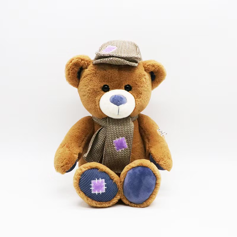 Mingren series top hat Bear sitting 23cm tall plush toy doll details Picture