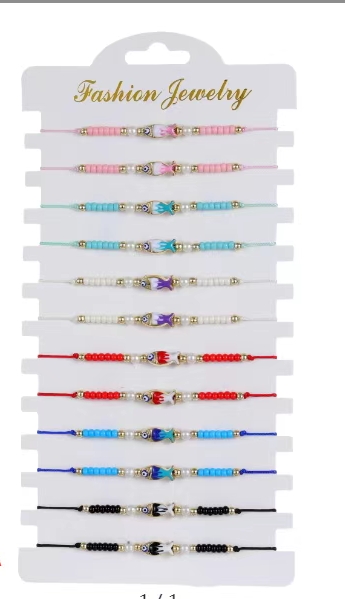 米珠手串手饰文玩手串时尚个性手链饰品礼品赠送百搭手工编织手链五花手链手串红绳手饰时尚手饰饰品女款简约手链情侣手链潮流款式