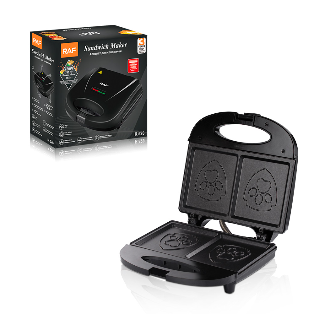 RAF European standard cross-border household dog claw plate type sandwich electric griddle, toast and bread baking machine, breakfast machine details Picture