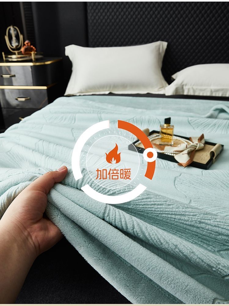 2025新品牛奶绒雕花复合毯 纯色云毯 欧美外贸跨境毛毯可视频看货详情17