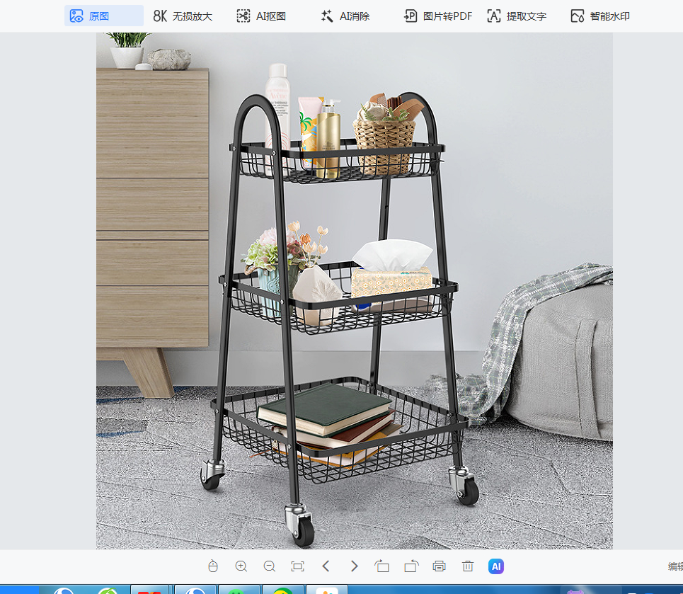 厨房客厅三层小推车浴室卧室杂物收纳架落地置物架化收纳置物车子2686