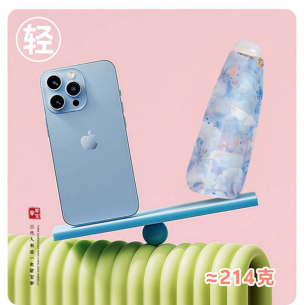 双层高颜值数码印花五折伞迷你小巧便携太阳伞防晒防紫外线遮阳伞详情6
