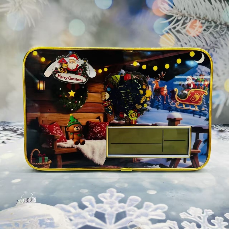 Christmas clock, table clock, living room clock, new creative pendulum clock, decorative desktop small ornaments, silent clock decoration Application Scenario