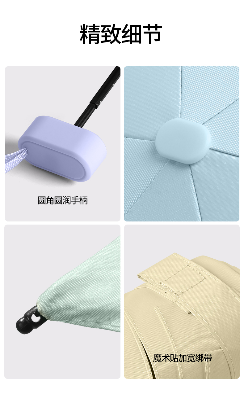 印刷logo卡包五折伞风格货盘轻奢复古遮阳伞太阳伞时尚迷你伞带盒详情16