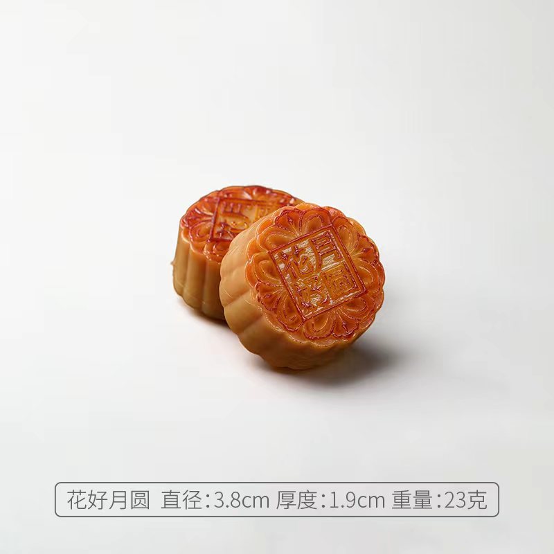 仿真工艺品pvc月饼蔬菜食物冰箱贴食玩树脂水果吊坠奶油胶饰品月饼礼品详情图3