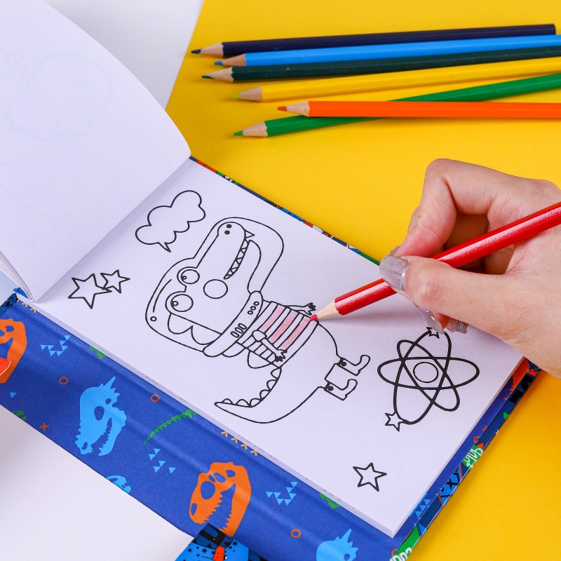儿童画画书幼儿园涂涂画套装宝宝早教启蒙涂鸦本绘画书填色涂色本白底实物图