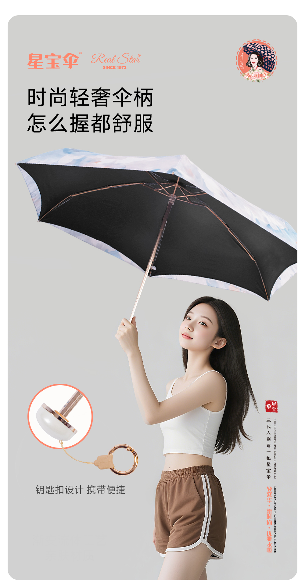 双层高颜值数码印花五折伞迷你小巧便携太阳伞防晒防紫外线遮阳伞详情15