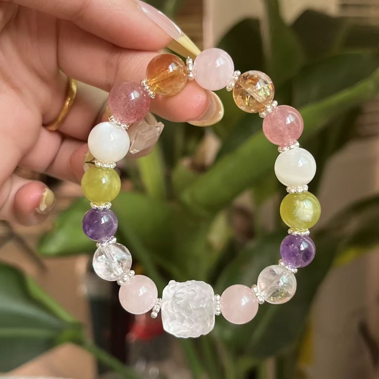 天然水晶多宝手链女款多宝手串送人礼物新中式生日礼物送女友闺蜜