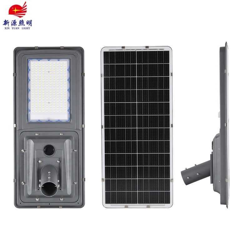 跨境太阳能一体化庭院路灯工程款户外大功率太阳能雷达感应灯超亮
