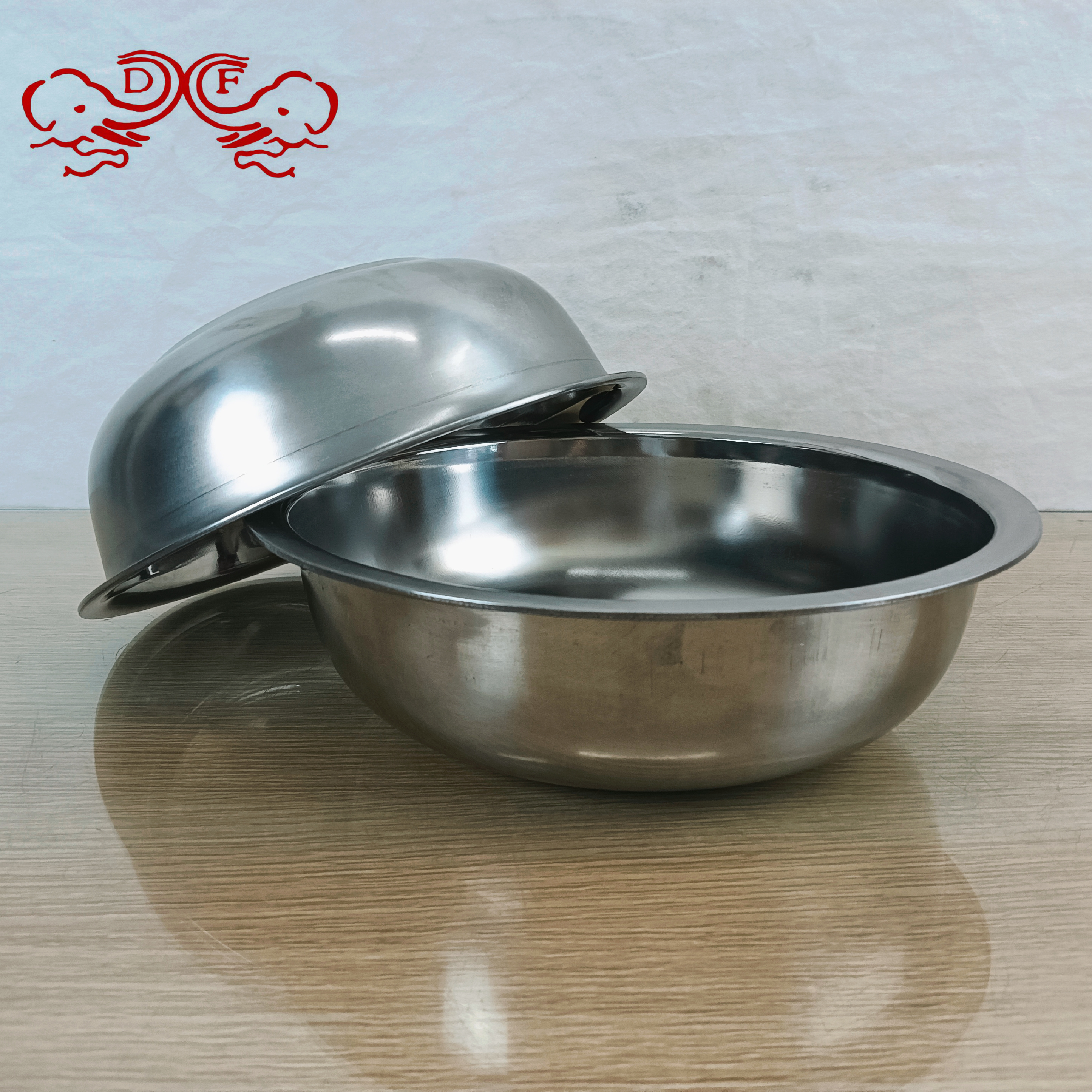 DF88066 stainless steel basin, round soup basin, vegetable basin, multi-purpose basin for cafeteria, kitchen soup bowl with magnetic adjustment, DF TRADINGHOUSE Specification image