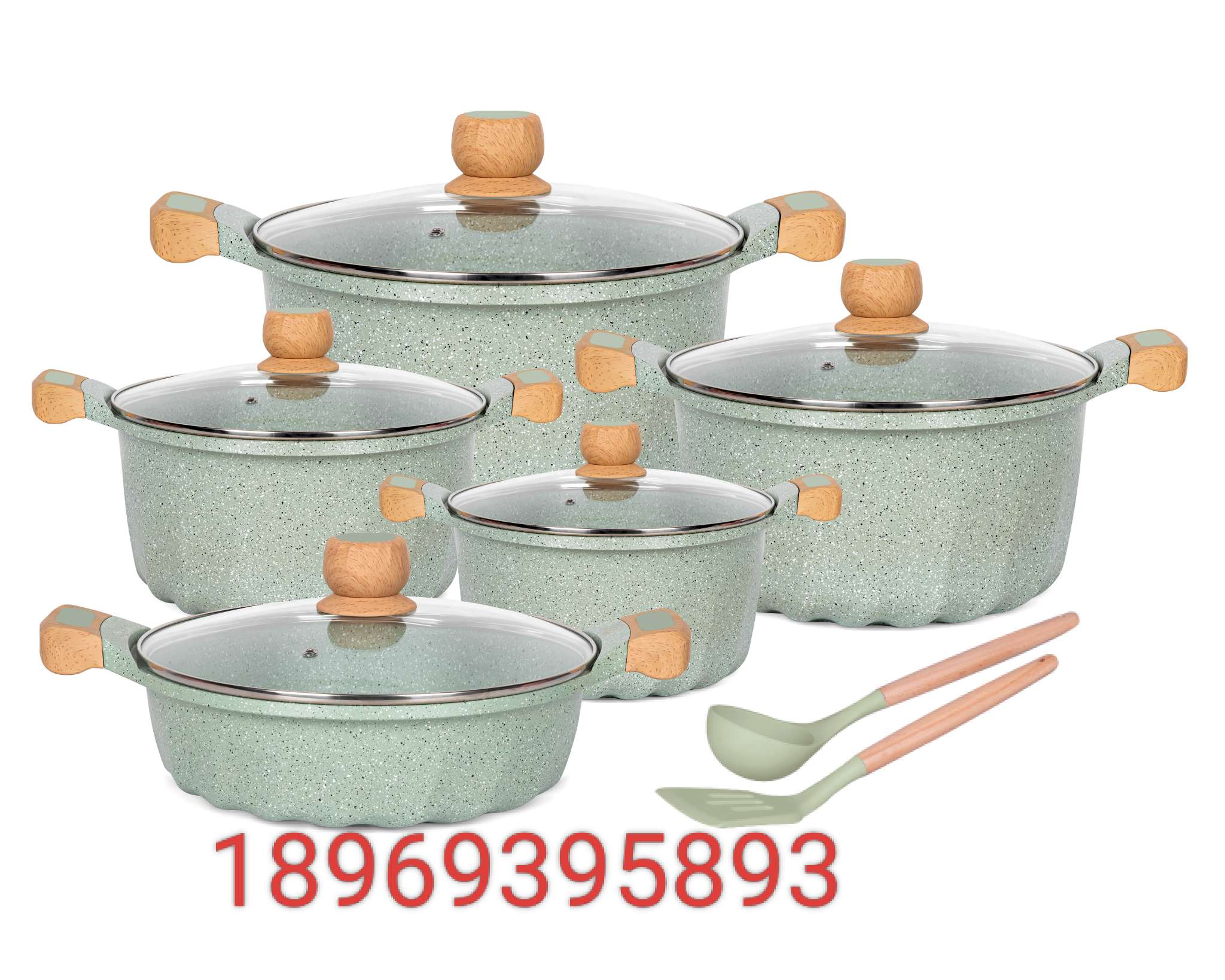 12-piece die-cast aluminum cookware set for sale, kitchen, daily necessities, pot and pot combination, 12-piece cookware set Specification image