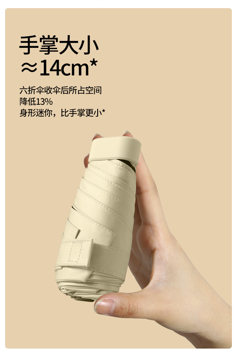 印刷logo卡包五折伞风格货盘轻奢复古遮阳伞太阳伞时尚迷你伞带盒详情3