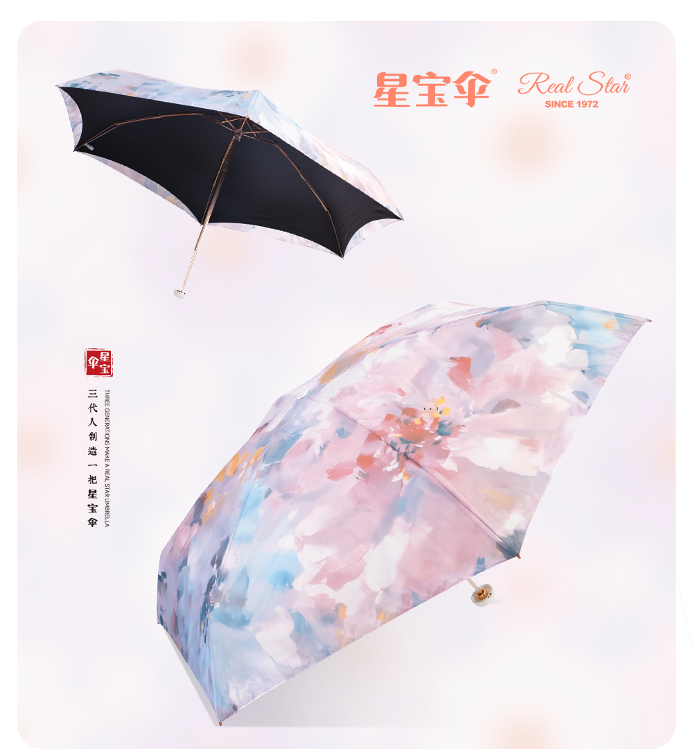 双层高颜值数码印花五折伞迷你小巧便携太阳伞防晒防紫外线遮阳伞详情17