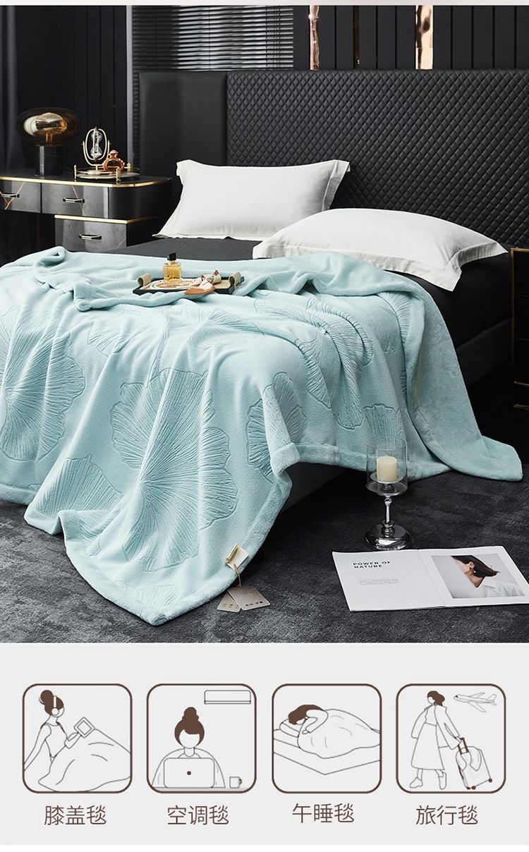 2025新品牛奶绒雕花复合毯 纯色云毯 欧美外贸跨境毛毯可视频看货详情26