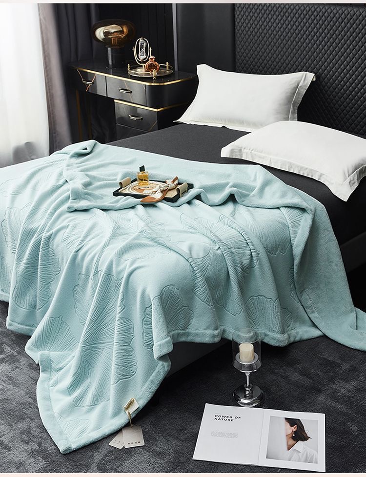 2025新品牛奶绒雕花复合毯 纯色云毯 欧美外贸跨境毛毯可视频看货详情20