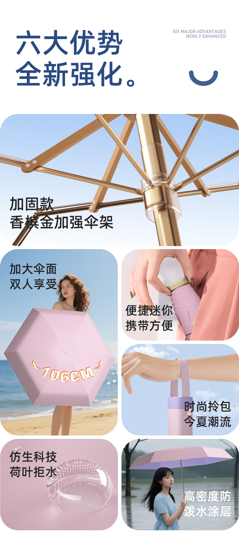 厂家现货批发雨伞迷你五折彩胶防晒口袋伞晴雨两用伞女太阳伞印字详情9
