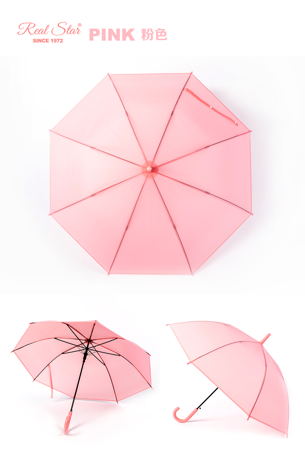 Xingbao Umbrella Fresh, plain, candy-colored transparent long umbrella is in stock for wholesale pic 15