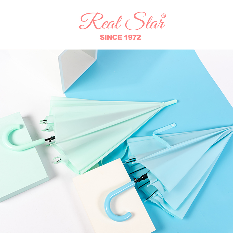Xingbao Umbrella Fresh, plain, candy-colored transparent long umbrella is in stock for wholesale Item Picture