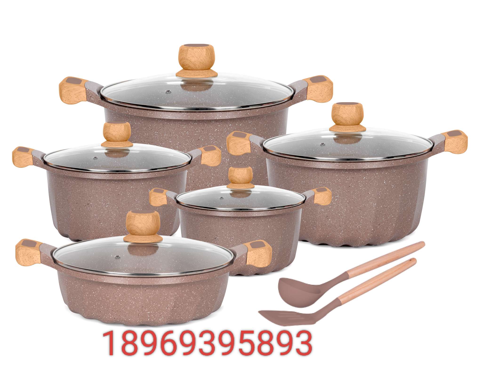 12-piece die-cast aluminum cookware set for sale, kitchen, daily necessities, pot and pot combination, 12-piece cookware set